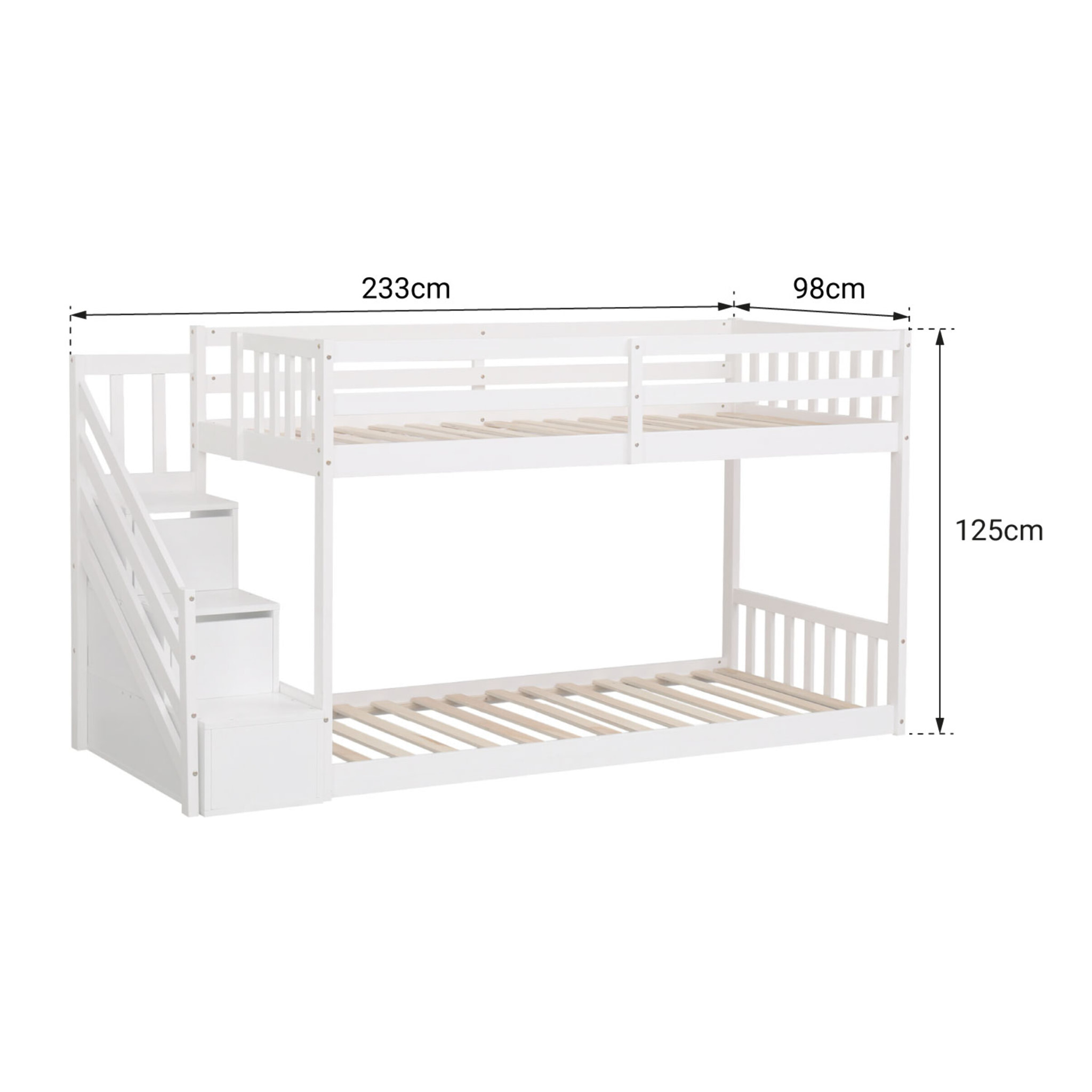 Lits superposés pour enfants 190x90cm blanc CELESTINE