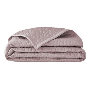 Couvre-lit matelassé uni en satin de coton bio, POESIE, Rose