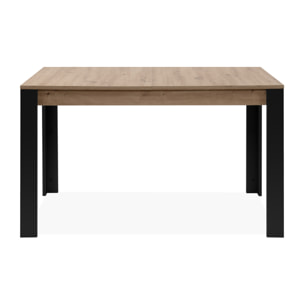 MINOS - Table extensible 4 à 6 personnes chêne et noir 150x80x75