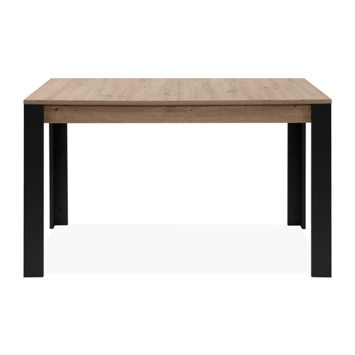 MINOS - Table extensible 4 à 6 personnes chêne et noir 150x80x75