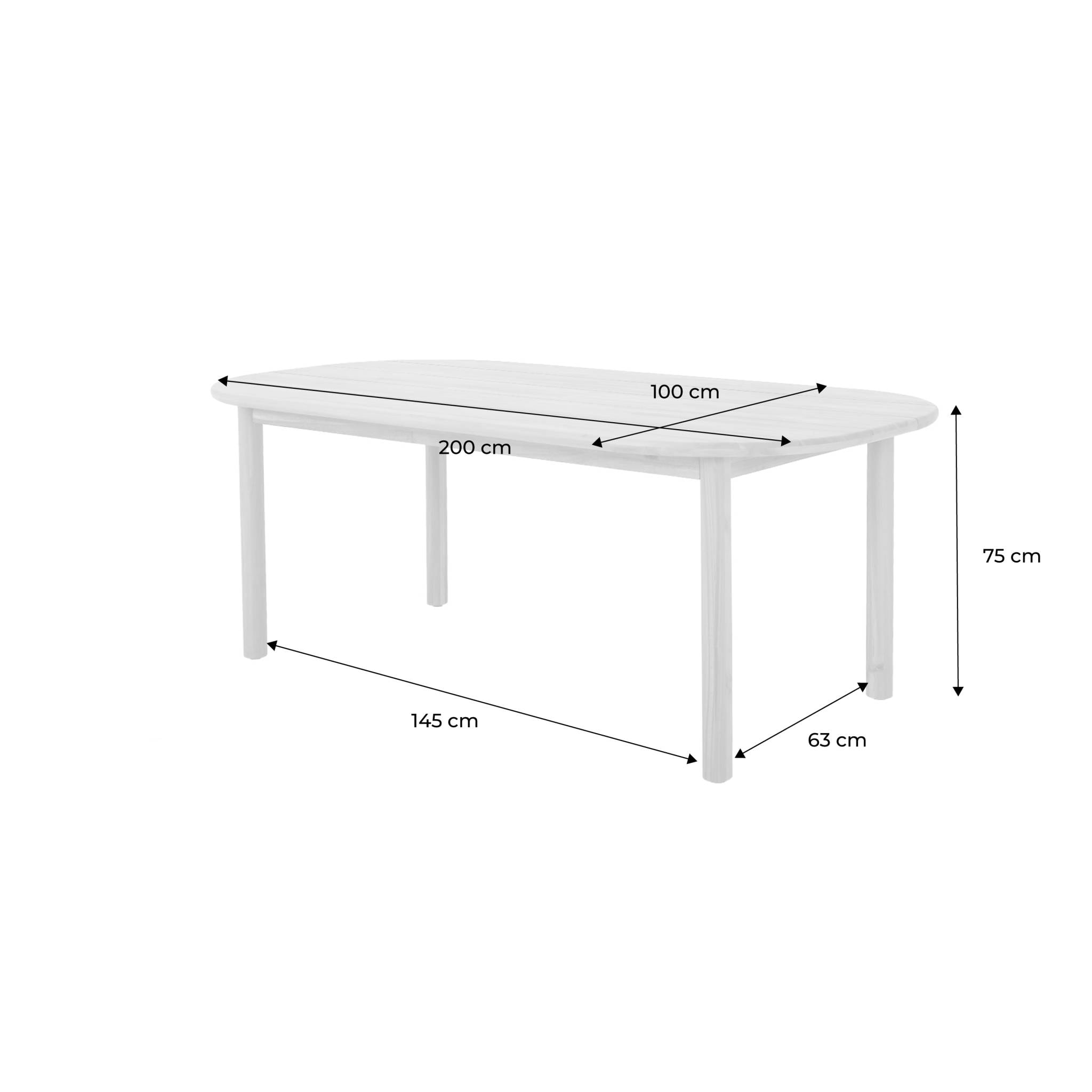 Table de jardin bois d'acacia 6 places SORRENTO