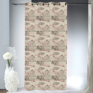 Rideau obscurcissant impression 'usine' - Beige