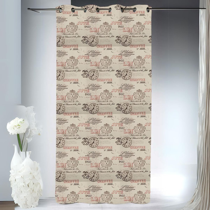 Rideau obscurcissant impression 'usine' - Beige