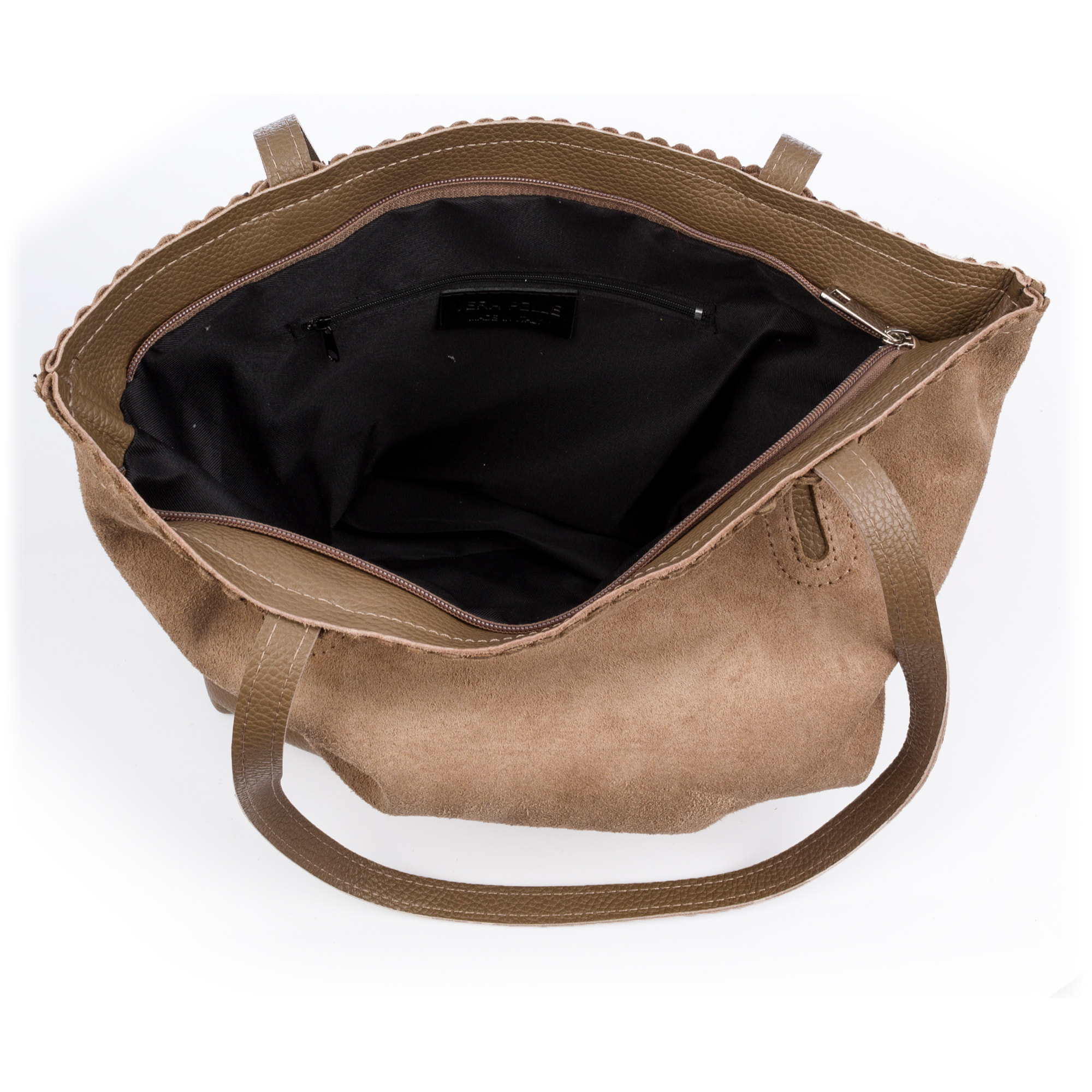 Bellino Borsa Tote Donna. Pelle autentica Camoscio e Dollaro.