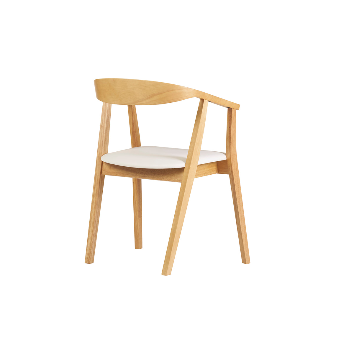 Chaises scandinaves design blanc et bois clair (lot de 2) BAHIA
