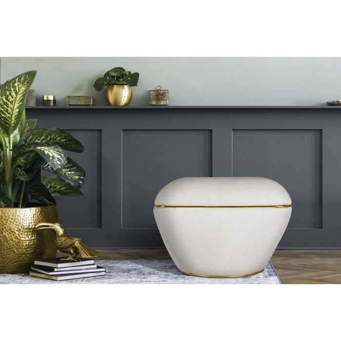 Pouf Contessa 120 in Avorio e Oro