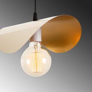 Suspension filaire blanche et dorée en métal ARCADIA