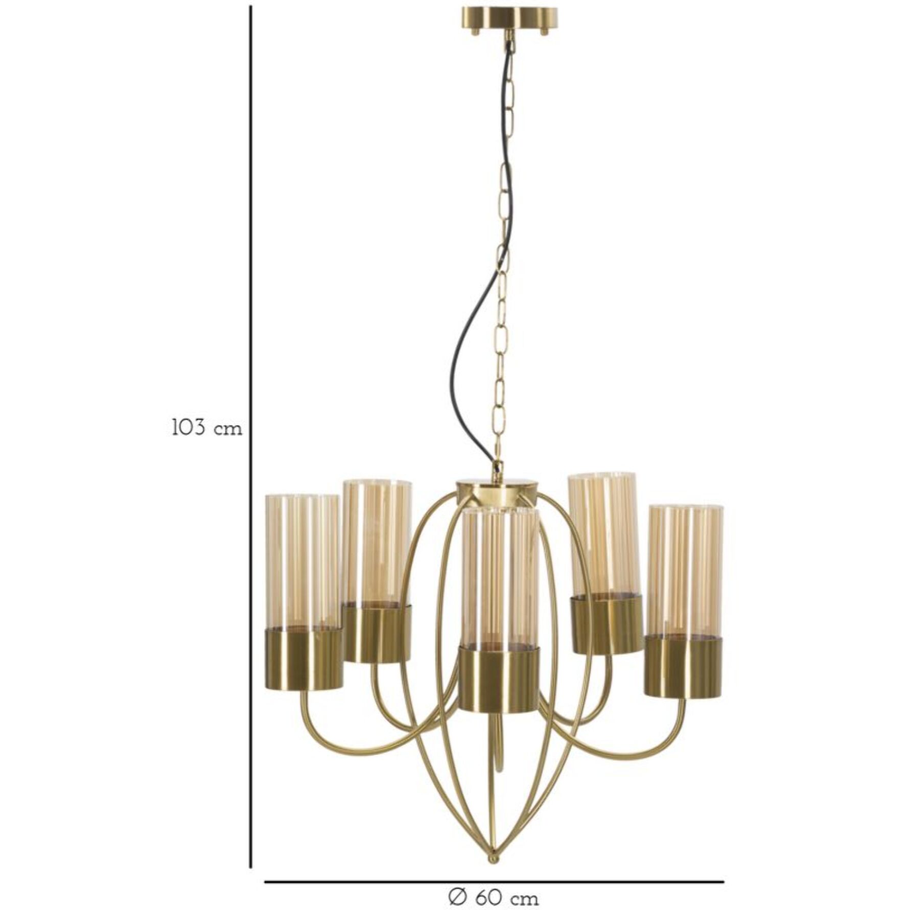 LAMPADARIO VERSAILLES 5 LUCI CM Ø 80X103