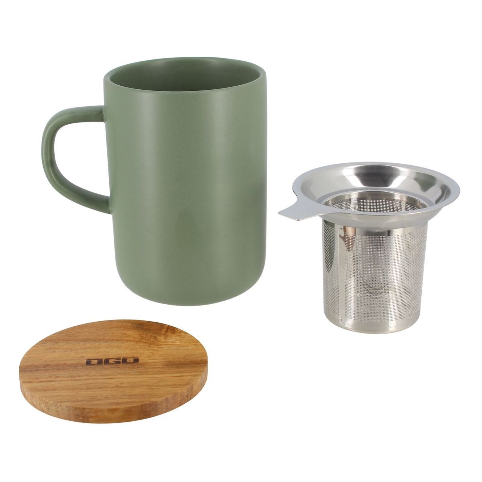 Tisanière en grès avec couvercle en bois d'acacia 475ml JULIET