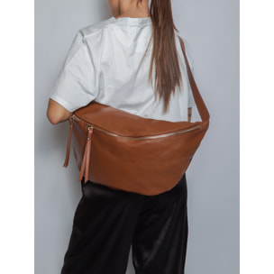 Borsa a tracolla da donna Made in Italy - Modello Caelia Plus - 100% pelle - 47.0 x 28.0 x 2.0 cm