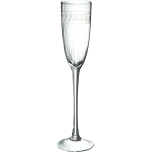 J-Line flute à champagne Boule - verre - transparent - 4 pcs