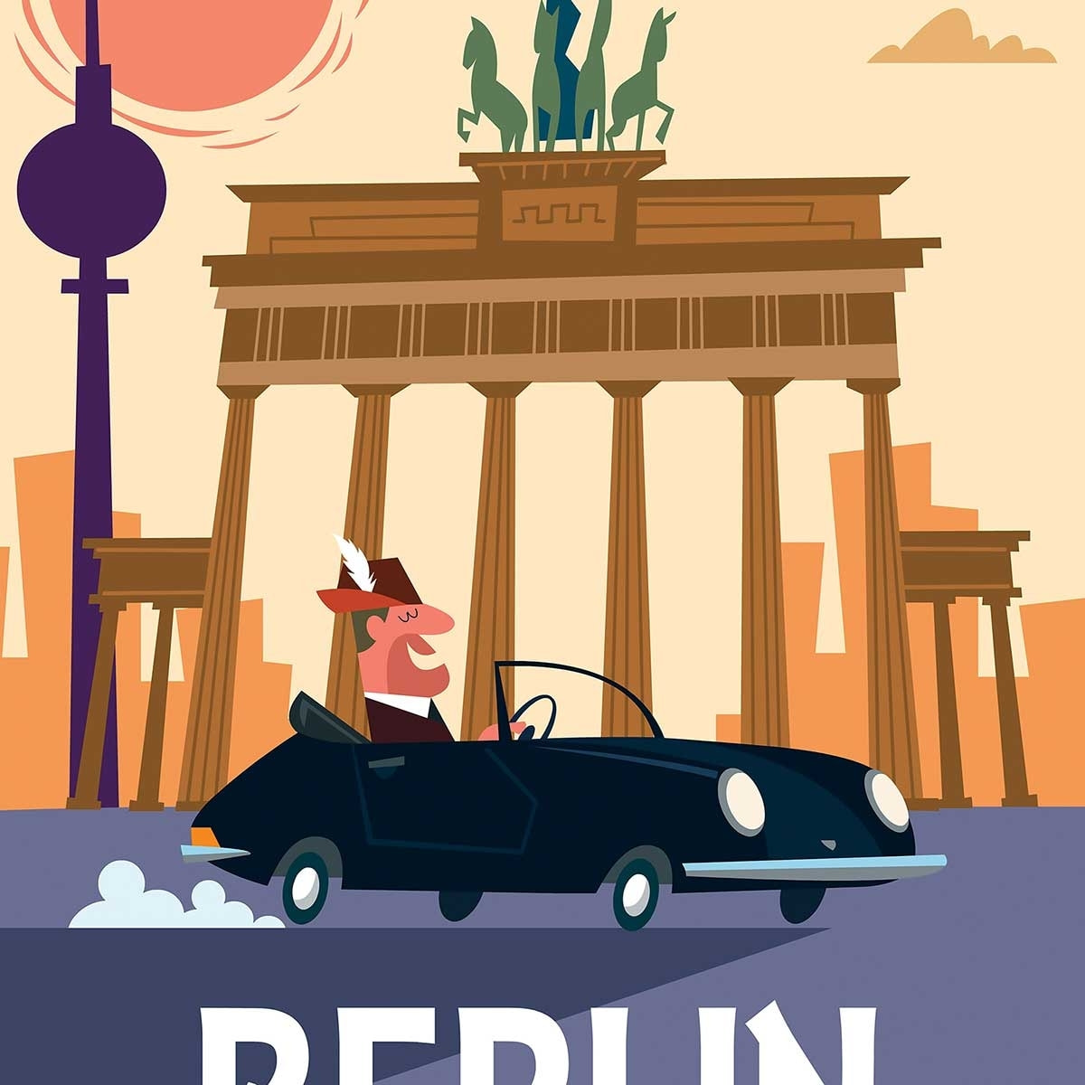 Affiche Un Week End à Berlin Affiche sous cadre noir