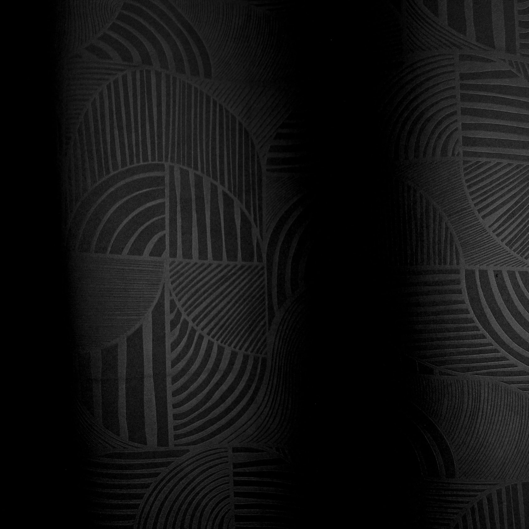 Rideau à oeillets occultant imprimé géométrique - Noir