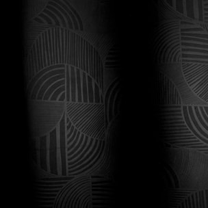 Rideau à oeillets occultant imprimé géométrique - Noir