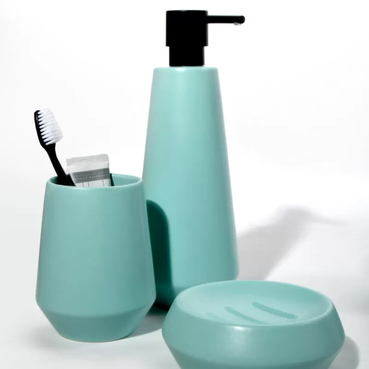 DISTRIBUTEUR DE SAVON JOSHUA Matt Aqua AVEC POMPE NOIR