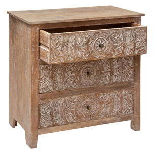 Commode "Shirel" manguier 3 tiroirs