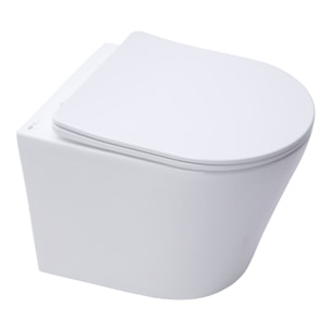 Pack WC suspendu complet Geberit Duofix, WC SAT Infinitio sans bride, abattant SoftClose, plaque blanche