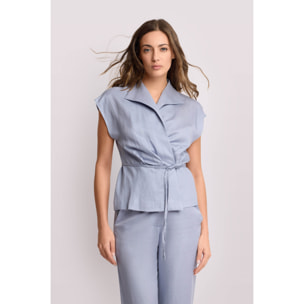 Kocca - Blusa con colletto a punta Donna, Tinta unita, Scollo a V