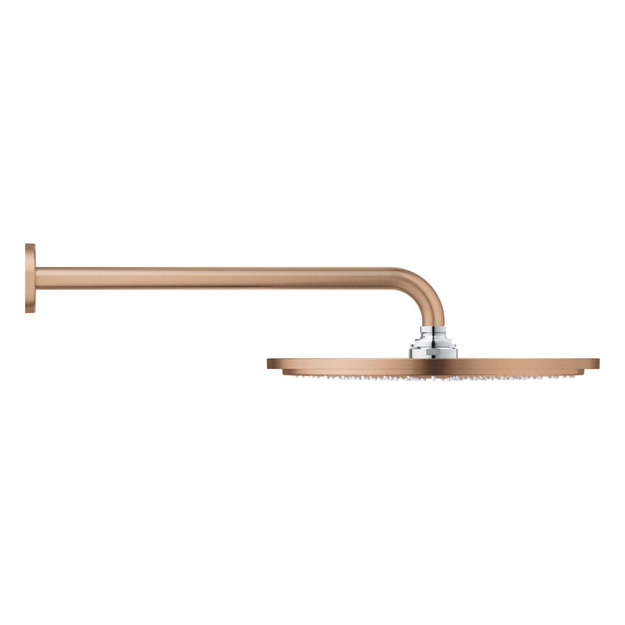 Ensemble douche de tête et bras 380 mm, 1 jet - Warm Sunset brossé
