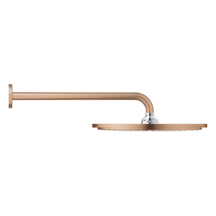 Ensemble douche de tête et bras 380 mm, 1 jet - Warm Sunset brossé