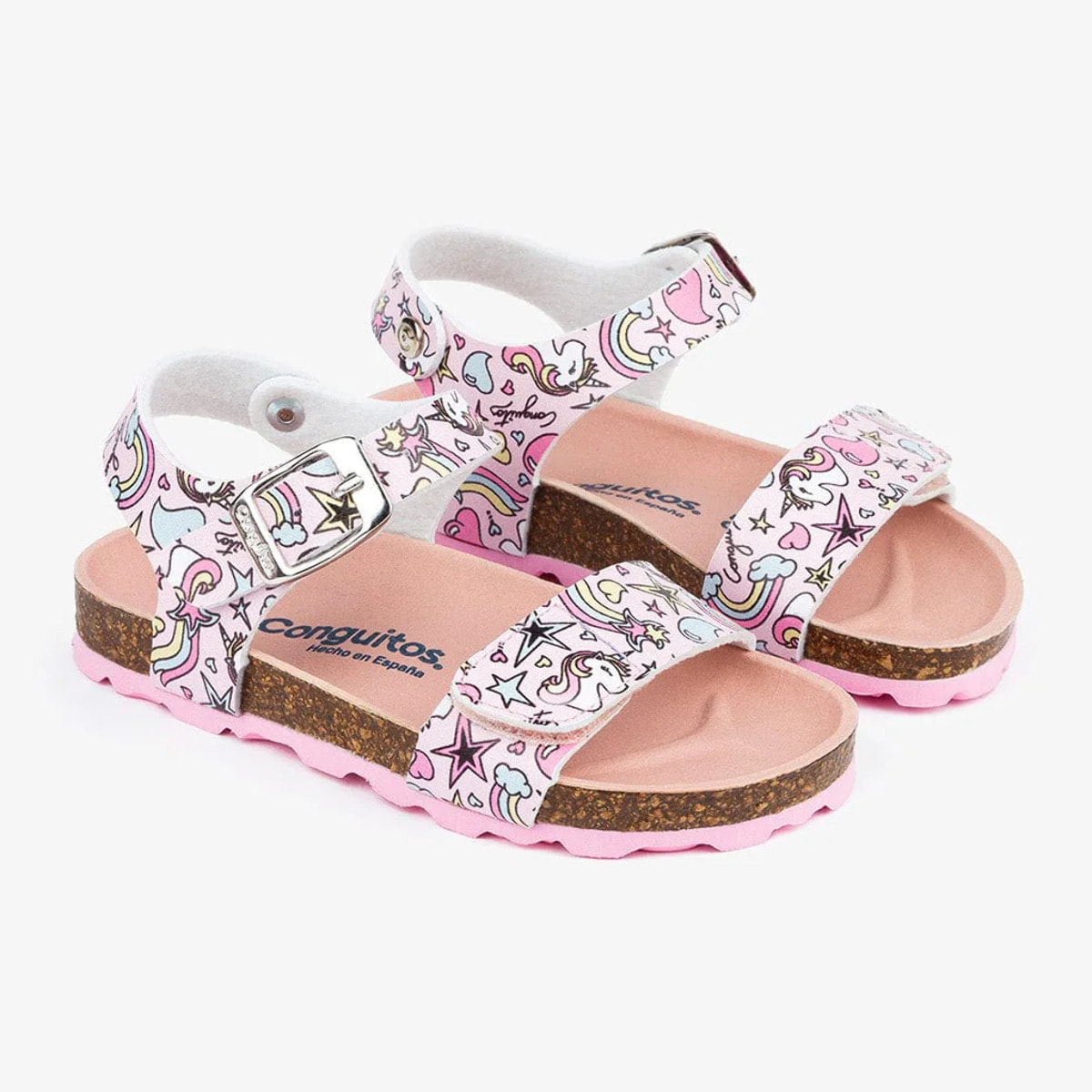 Sandali Bio con stampa  di unicorni da bambina