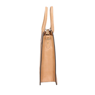 Borsa a mano da donna - Modello Giulia - Vera pelle effetto cocco - 30.0 x 28.0 x 10.0 cm