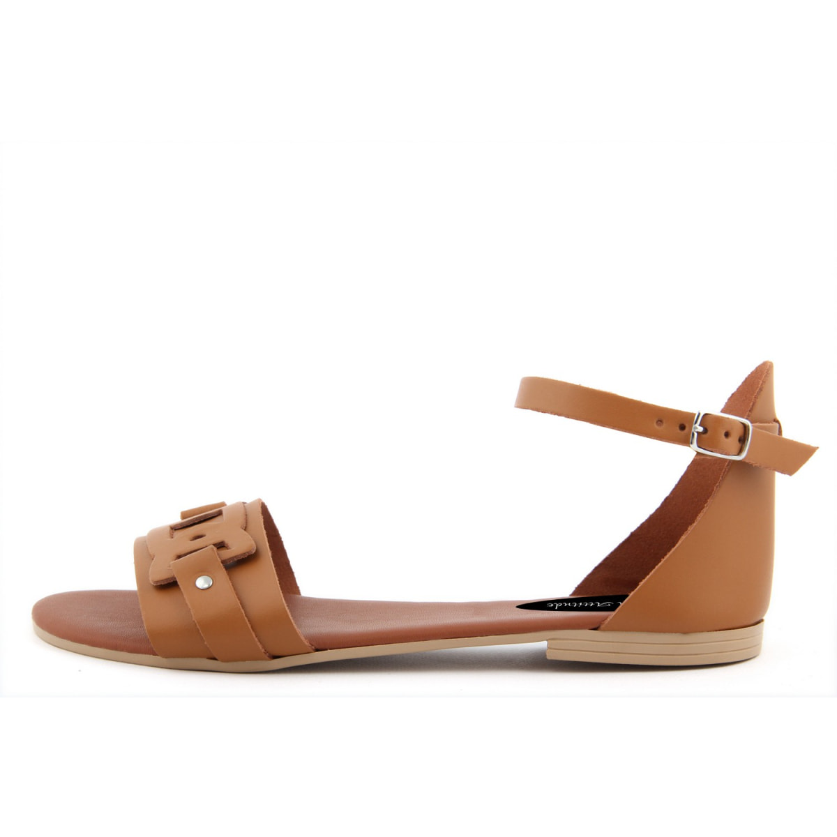 Sandalo Donna in pelle colore Cammello