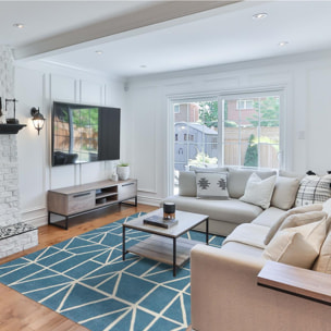 Tapis salon et chambre fait à la main en laine motif abstrait YOWA