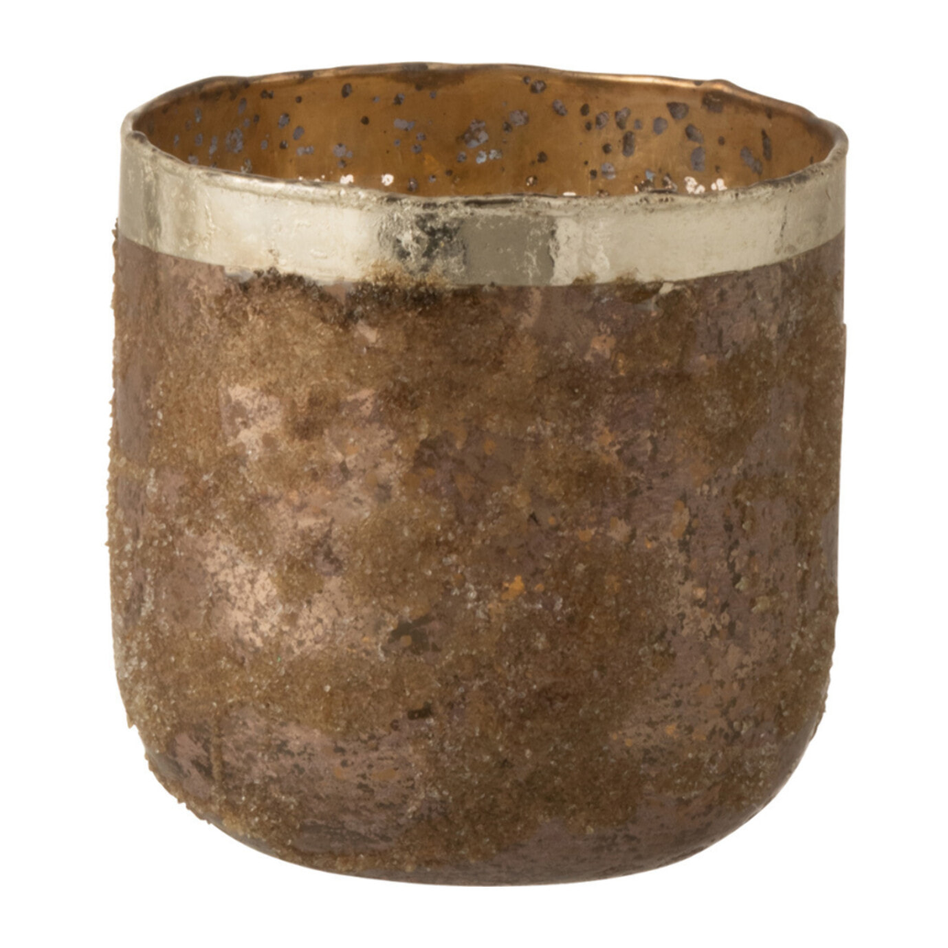 J-Line photophore Frosty Rond - verre - vieux rose - medium