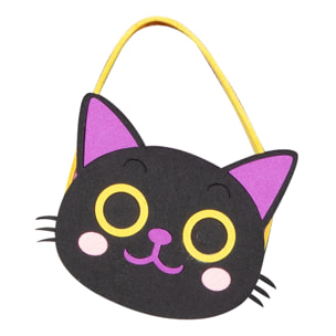 BOLSITO FIELTRO PORTACARAMELOS GATITO NEGRO 16 X 19 CM