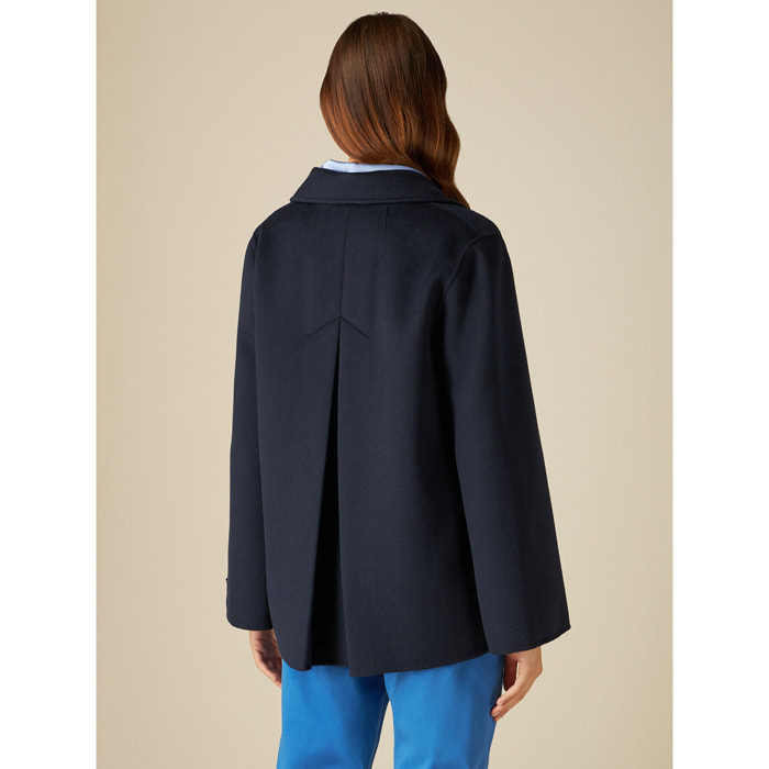 Oltre - Cappotto corto misto lana - Blu