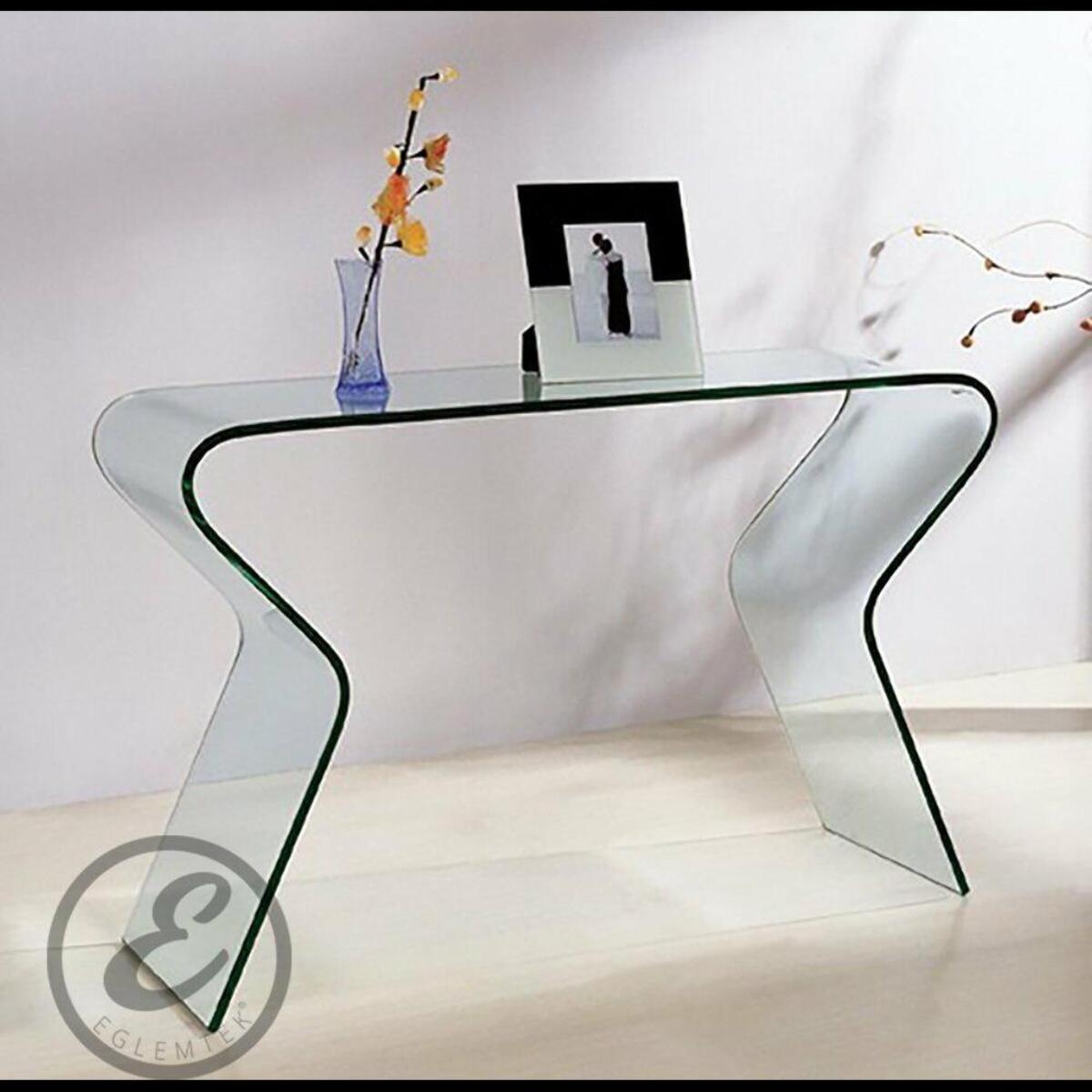 Consolle Tavolo Scrivania Ingresso Soggiorno Camera Letto Salotto Ufficio Sala Vetro Cristallo Tavolino Stretto Design Moderno Elegante 120 x 82 x 40