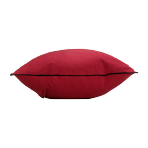 Coussin avec surjet en coton recyclé - Bordeaux