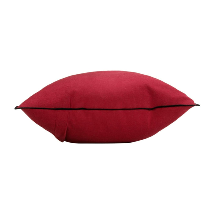 Coussin avec surjet en coton recyclé - Bordeaux