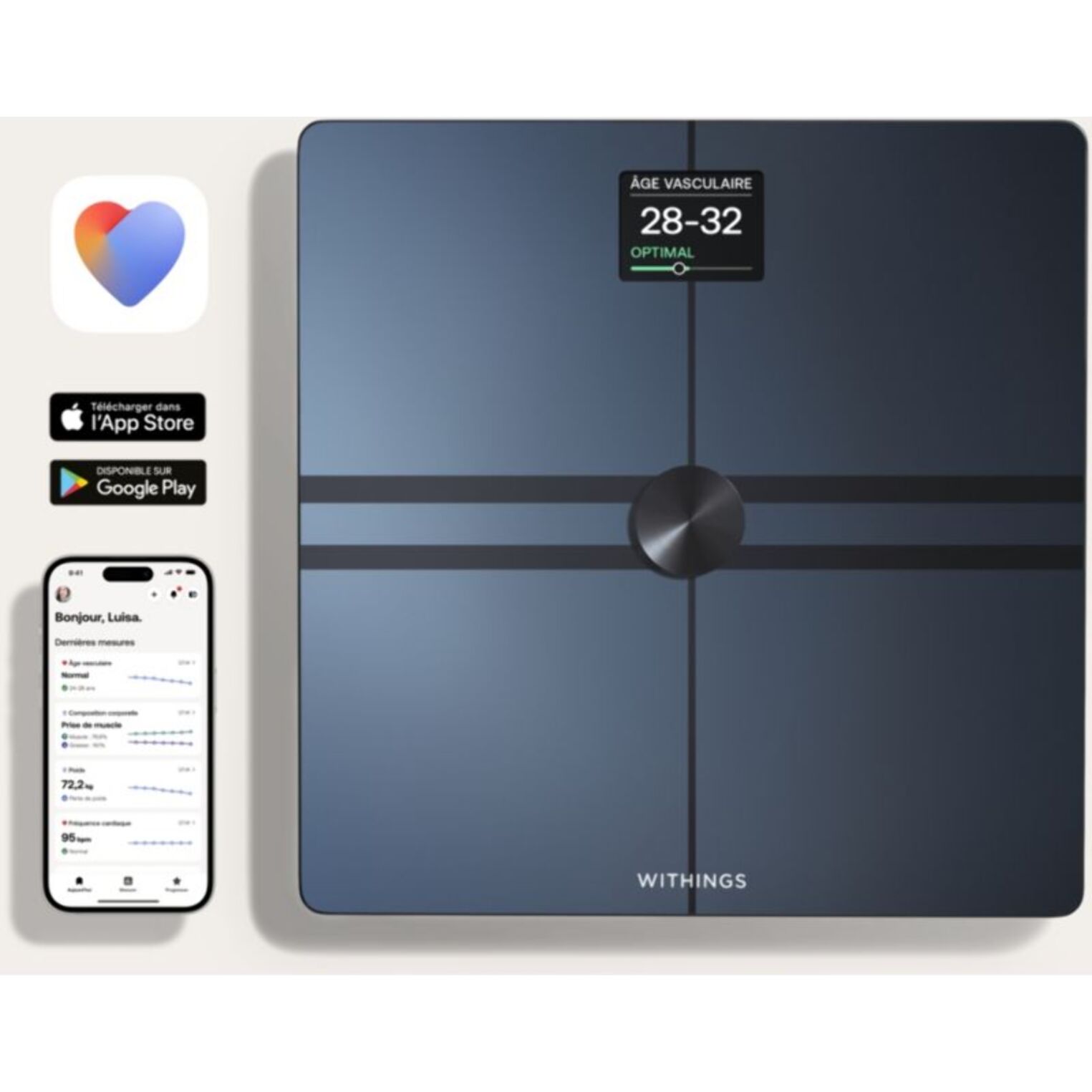 Pèse personne connecté WITHINGS Body Comp Noir