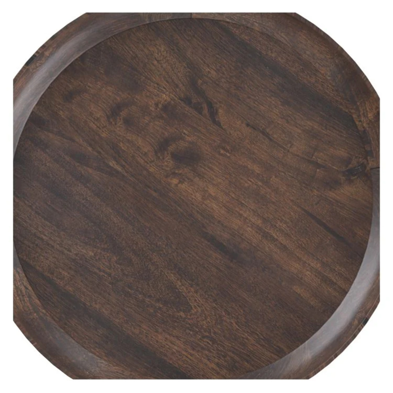 Table d'appoint ronde en bois de manguier foncé D40 cm - Palak
