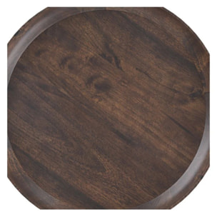 Table d'appoint ronde en bois de manguier foncé D40 cm - Palak