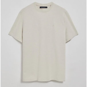 Camiseta gris claro microestructura con monograma bordado PC