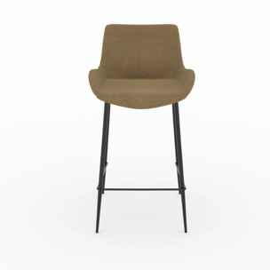 Lot de 2 chaises pour îlot central en tissu jaune 65 cm - Pirata