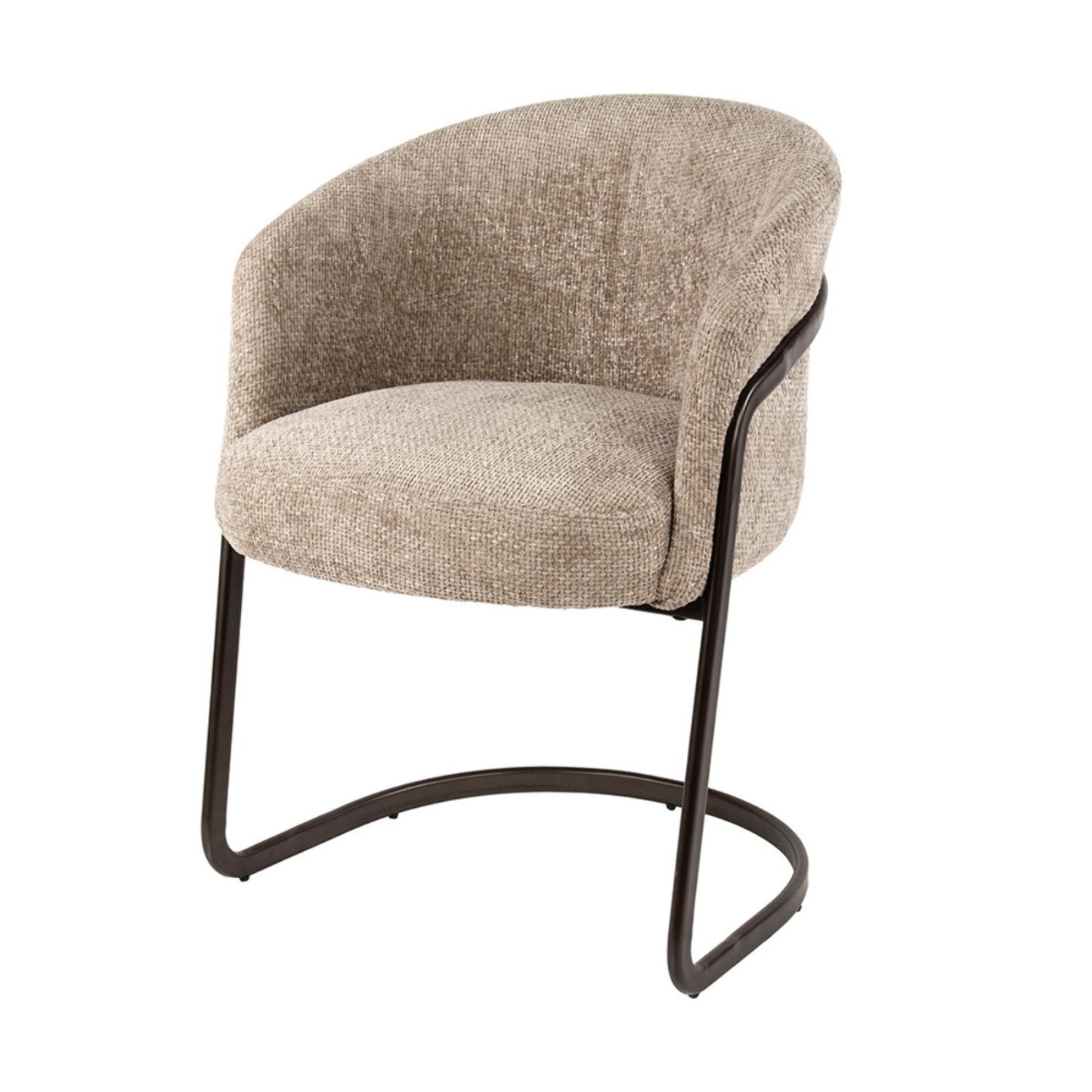 Teo - lot de 2 chaises - pieds en métal - en tissu texturé - Sable