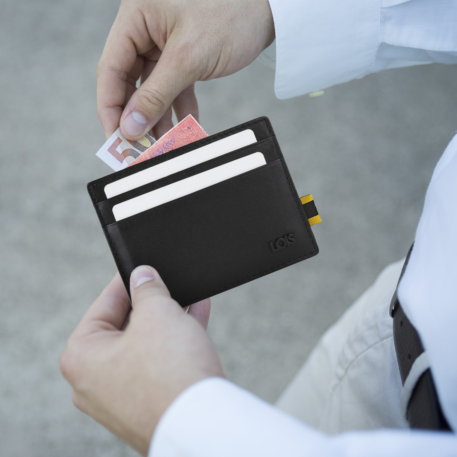 Tarjetero Piel Hombre Lois Lubbock Negro