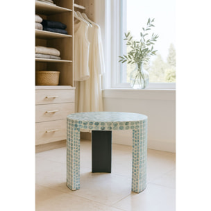 Table d'appoint en coquille de capiz bleu SOLNA