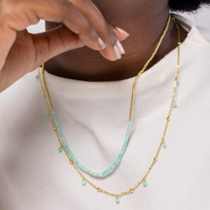 Collar de Turquesa acabado en oro amarillo de 18k