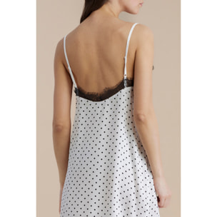 Camicia da notte donna in viscosa bretellina articolo pois Noidinotte