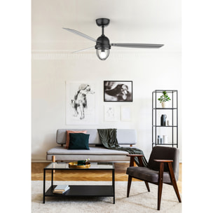 FORLIGHT Ventilador IP20 Mariner E27 15W Negro Negro