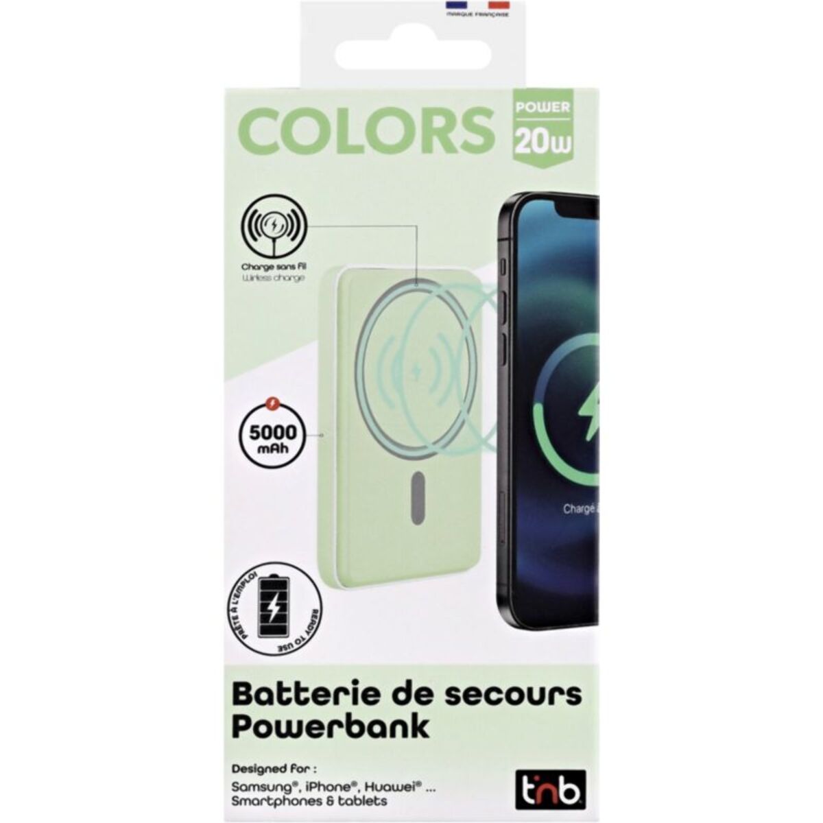 Batterie externe TNB 5000 mAh MagSafe vert