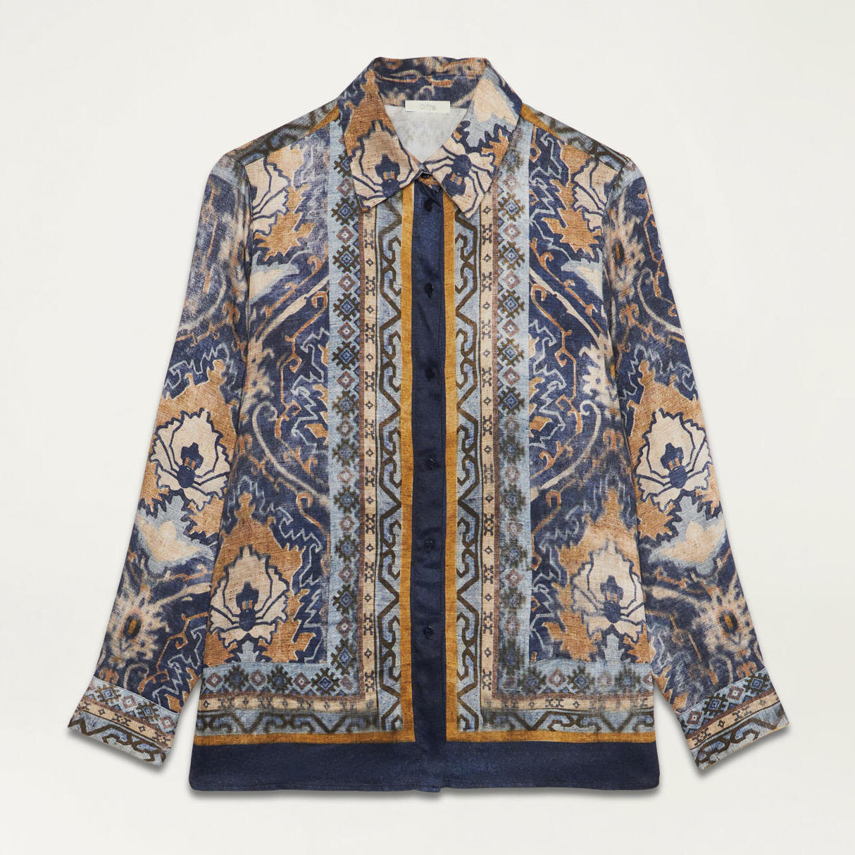 Oltre - Patterned viscose shirt - Azul