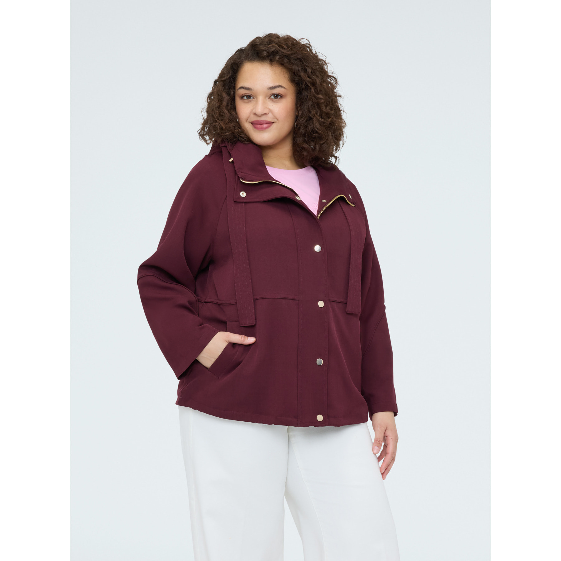 Fiorella Rubino - Parka de paño con capucha - Burgundy