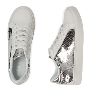 Sneakers con paillettes argento