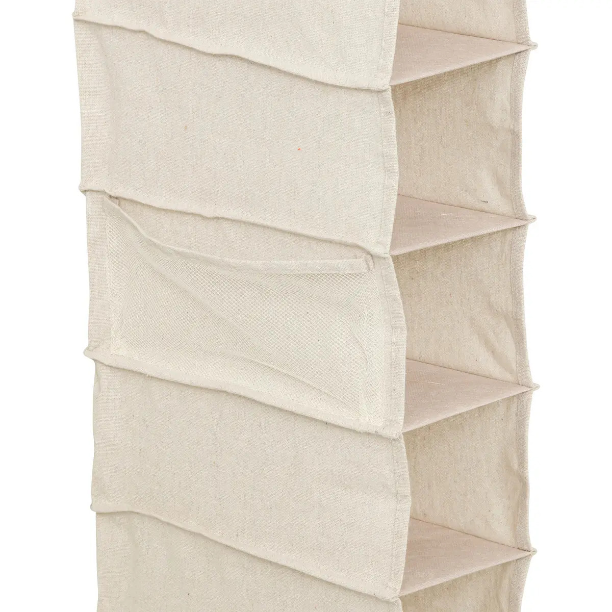 Rangement chaussures "Groomy" 10 cases avec panier beige 128x15,5cm